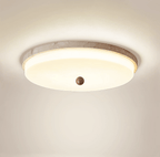 Travertine Orb Stone Flush Mount Ceiling Lamp Natural Yellow Travertine Bedroom Dining — 11 to 19 Inch