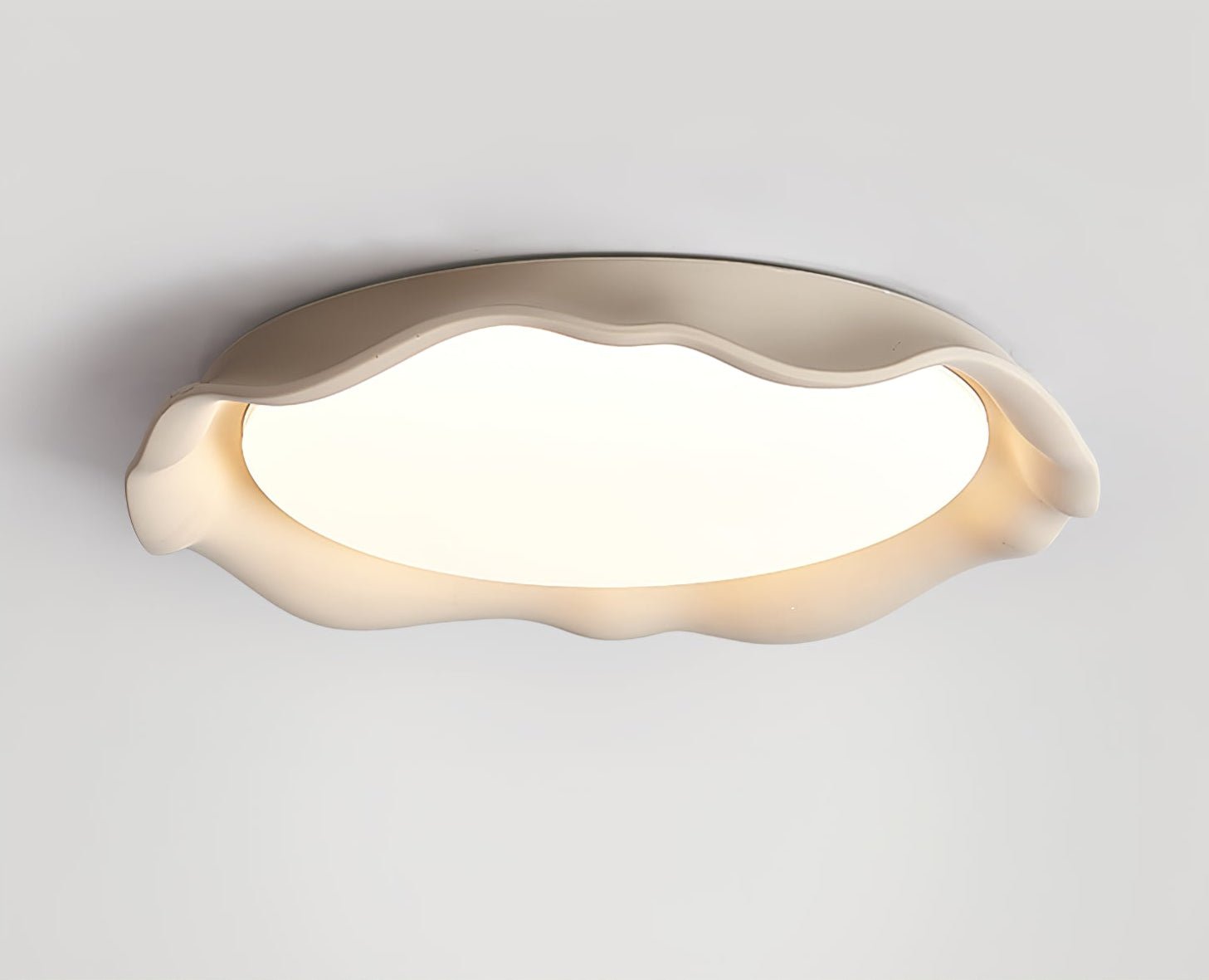 Aera Microcement Flush Mount Ceiling Light Dimmable Bedroom Dining Room — Gray Beige White 19 Inch
