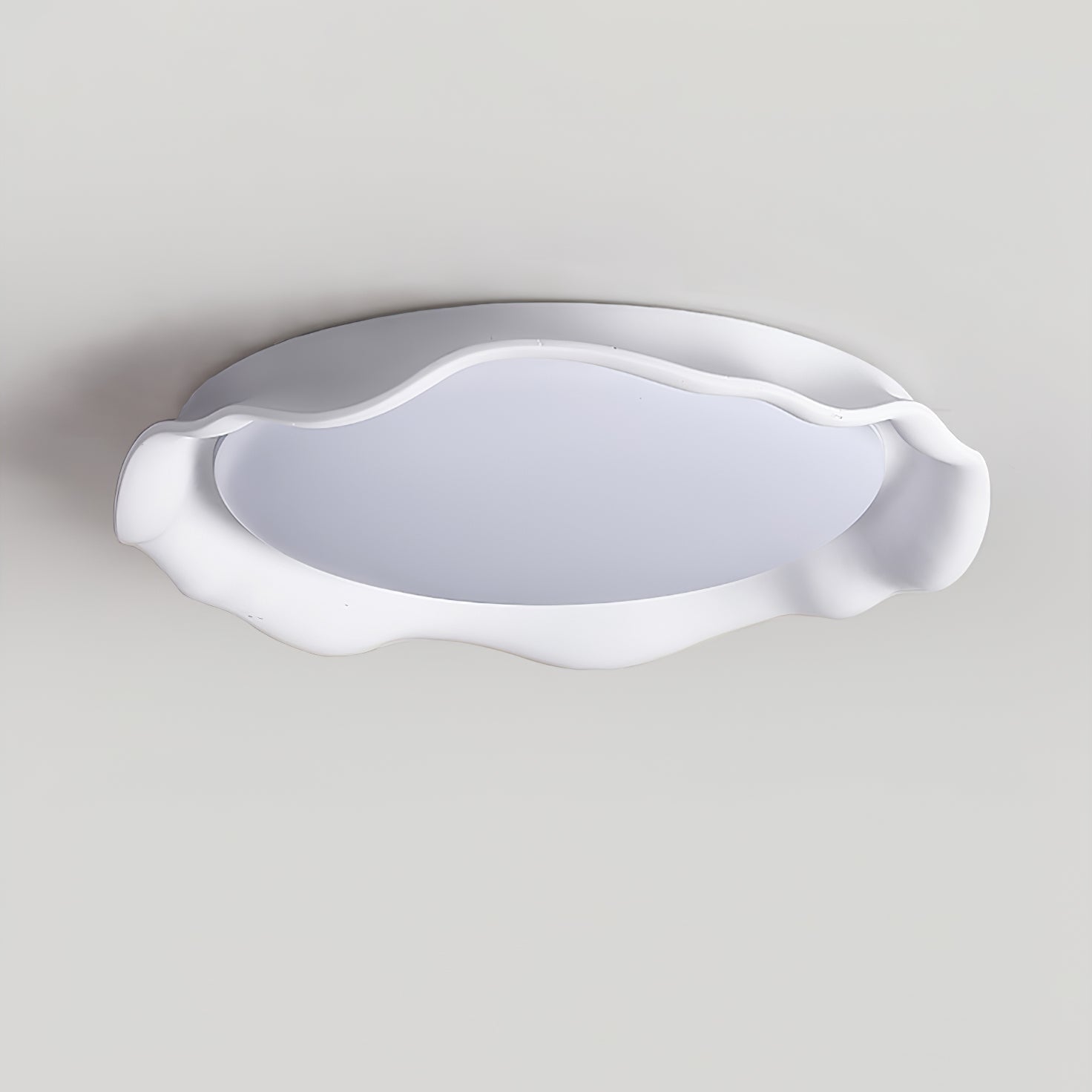 Aera Microcement Flush Mount Ceiling Light Dimmable Bedroom Dining Room — Gray Beige White 19 Inch