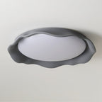 Aera Microcement Flush Mount Ceiling Light Dimmable Bedroom Dining Room — Gray Beige White 19 Inch