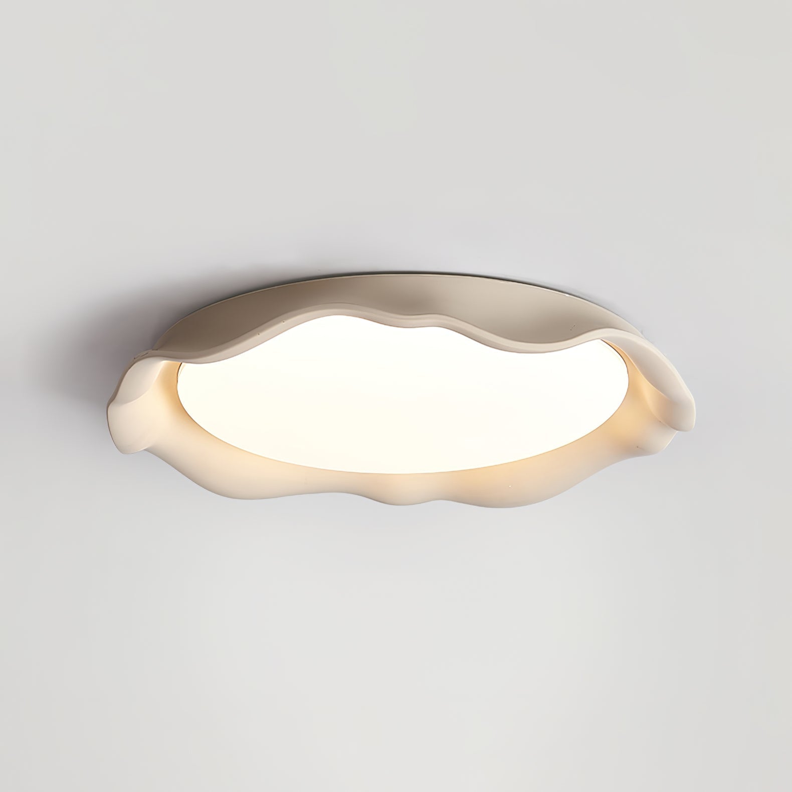 Aera Microcement Flush Mount Ceiling Light Dimmable Bedroom Dining Room — Gray Beige White 19 Inch