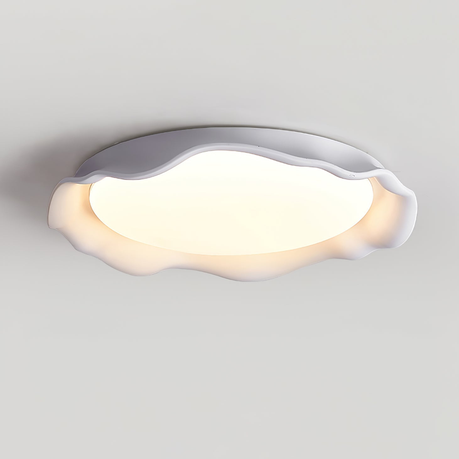 Aera Microcement Flush Mount Ceiling Light Dimmable Bedroom Dining Room — Gray Beige White 19 Inch