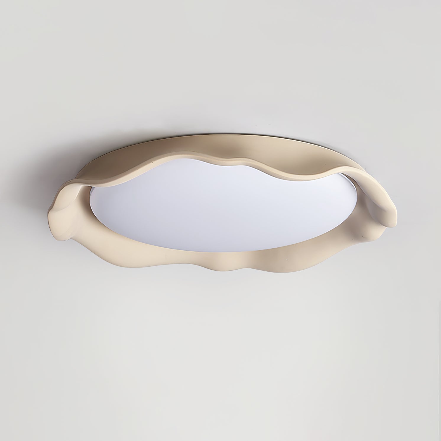 Aera Microcement Flush Mount Ceiling Light Dimmable Bedroom Dining Room — Gray Beige White 19 Inch