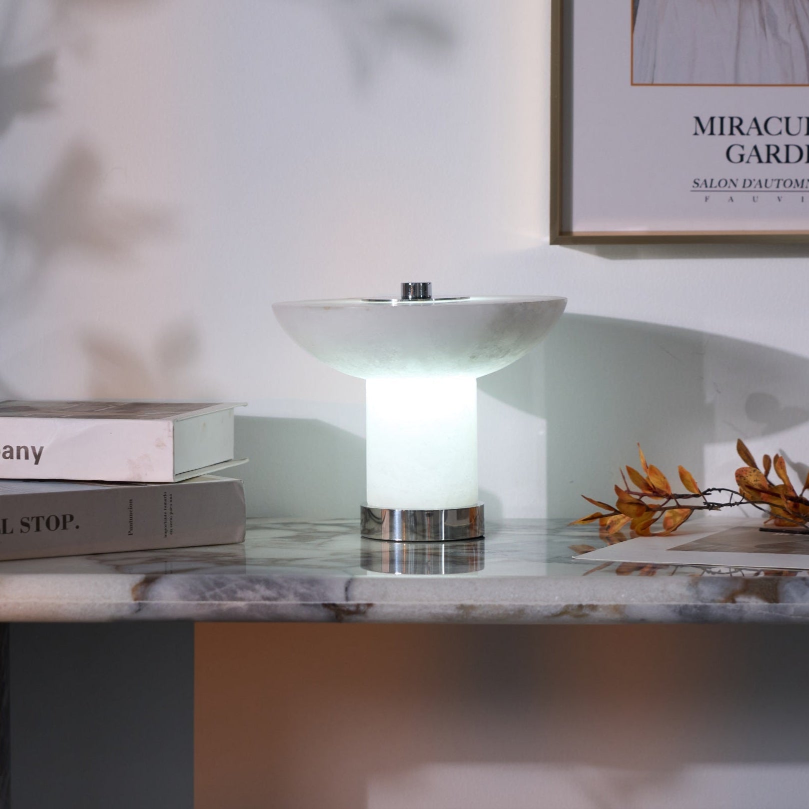 Rechargeable Alabaster LED Table Lamp Cordless