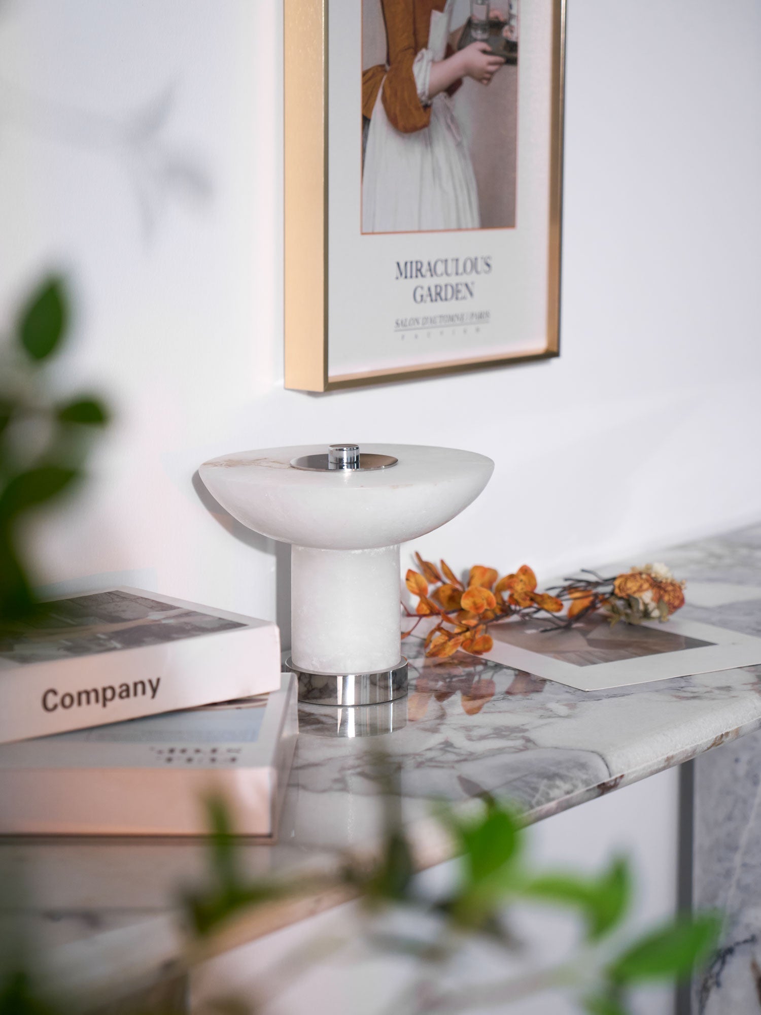 Rechargeable Alabaster LED Table Lamp Cordless