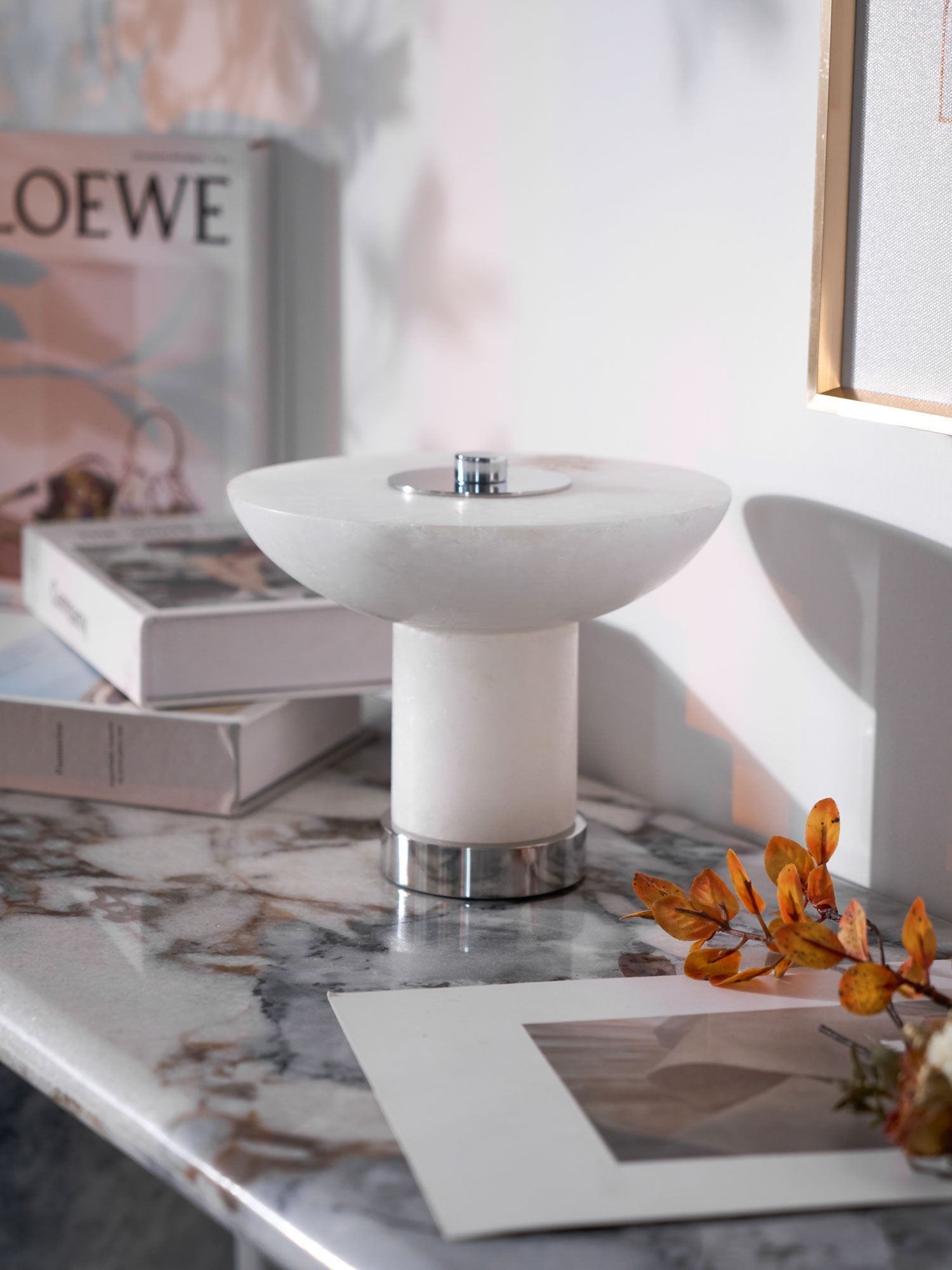 Rechargeable Alabaster LED Table Lamp Cordless