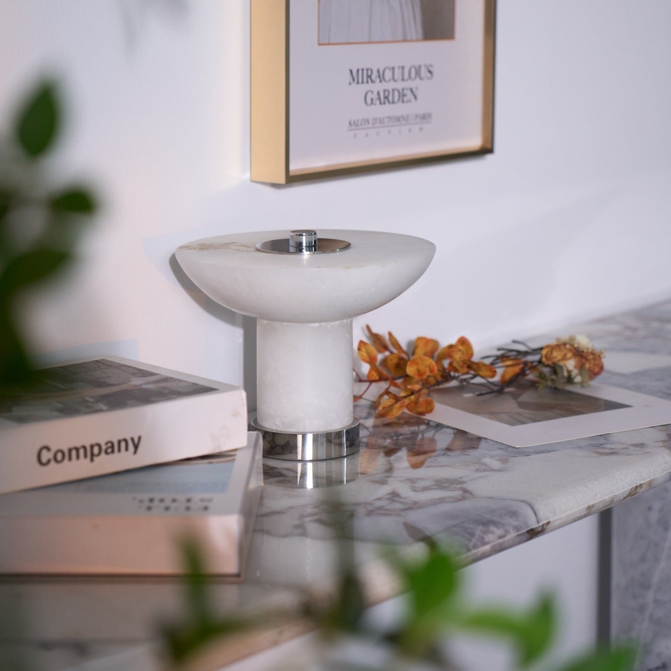 Rechargeable Alabaster LED Table Lamp Cordless
