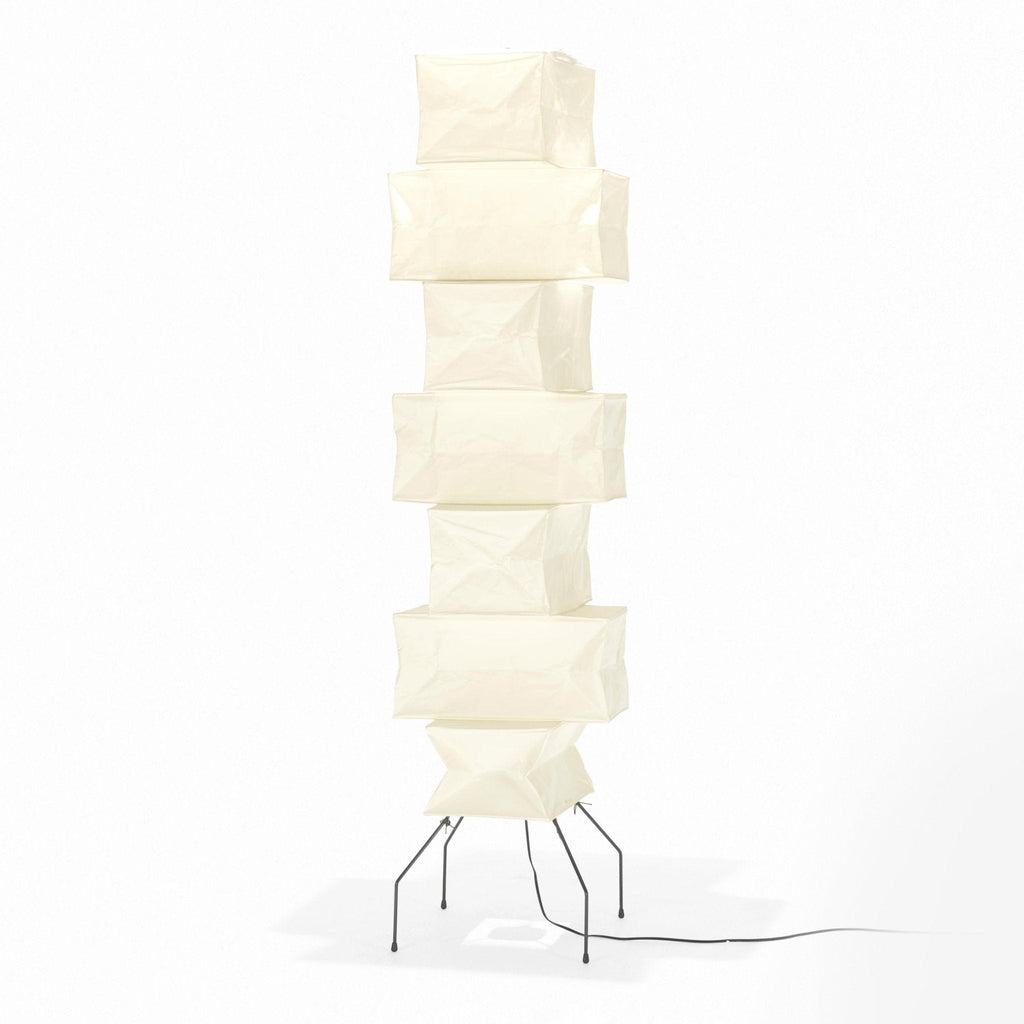 Decolune Sora Stacked Rice Paper Floor Lamp Black & White