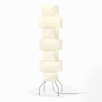 Decolune Sora Stacked Rice Paper Floor Lamp Black & White