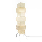 Decolune Sora Stacked Rice Paper Floor Lamp Black & White