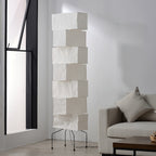 Decolune Sora Stacked Rice Paper Floor Lamp Black & White