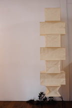Decolune Sora Stacked Rice Paper Floor Lamp Black & White