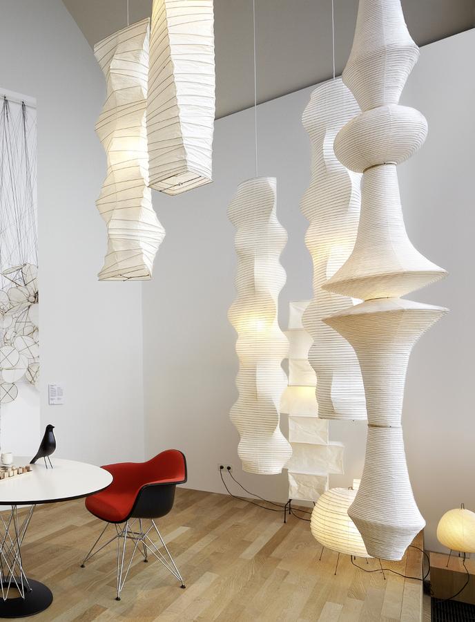 Decolune Sora Stacked Rice Paper Floor Lamp Black & White