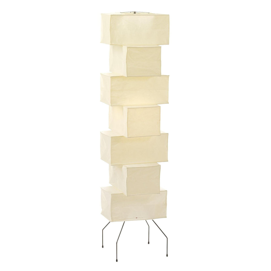 Decolune Sora Stacked Rice Paper Floor Lamp Black & White