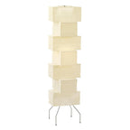 Decolune Sora Stacked Rice Paper Floor Lamp Black & White