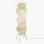 Decolune Sora Stacked Rice Paper Floor Lamp Black & White