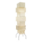 Decolune Sora Stacked Rice Paper Floor Lamp Black & White