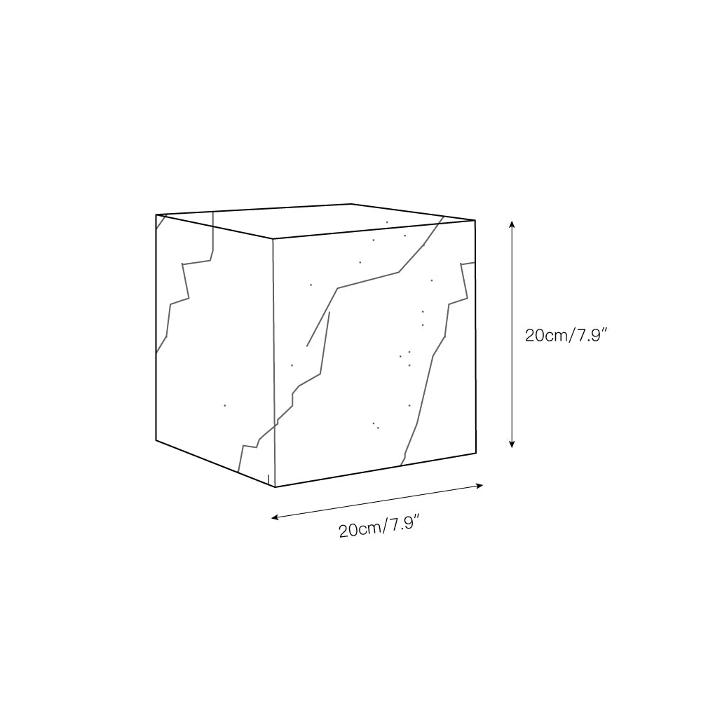 Alabaster Cubic Table Lamp Spanish Natural Stone Integrated LED Warm Light Bedside Living Room — 3 Sizes