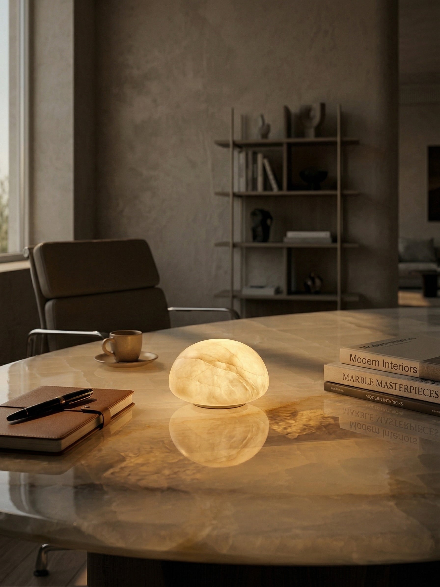 Alabaster Portable Cordless Table Lamp Built-in Battery Rechargeable Warm LED Bedside Outdoor — 3 Colors