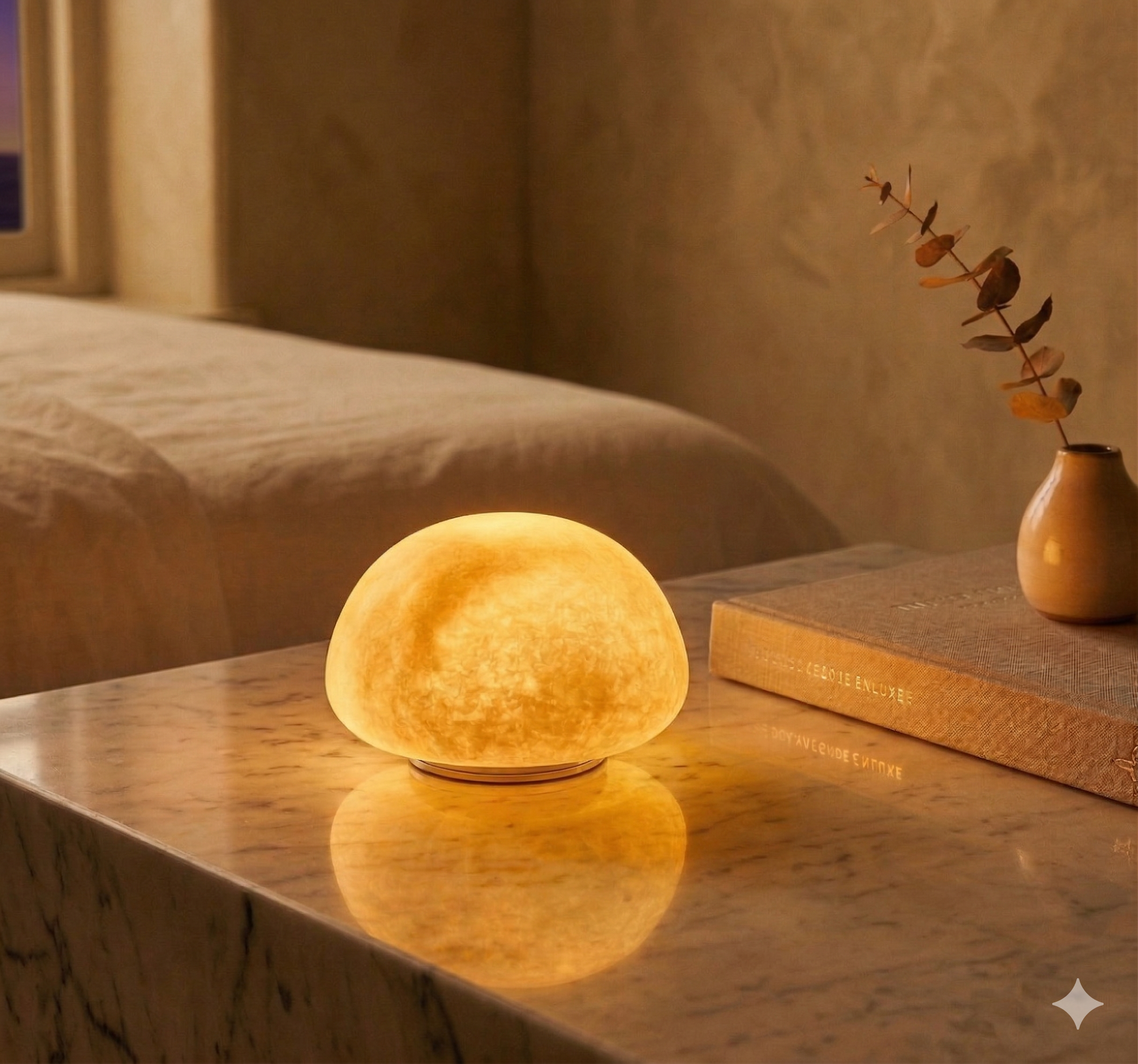 Alabaster Portable Cordless Table Lamp Built-in Battery Rechargeable Warm LED Bedside Outdoor — 3 Colors