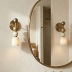 Flume Alabaster Wall Lamp Natural Stone LED Elongated Form Bedroom Living Room — 3 Size Options