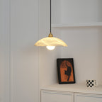 Delin Dome Pendant Light Alabaster &Brass