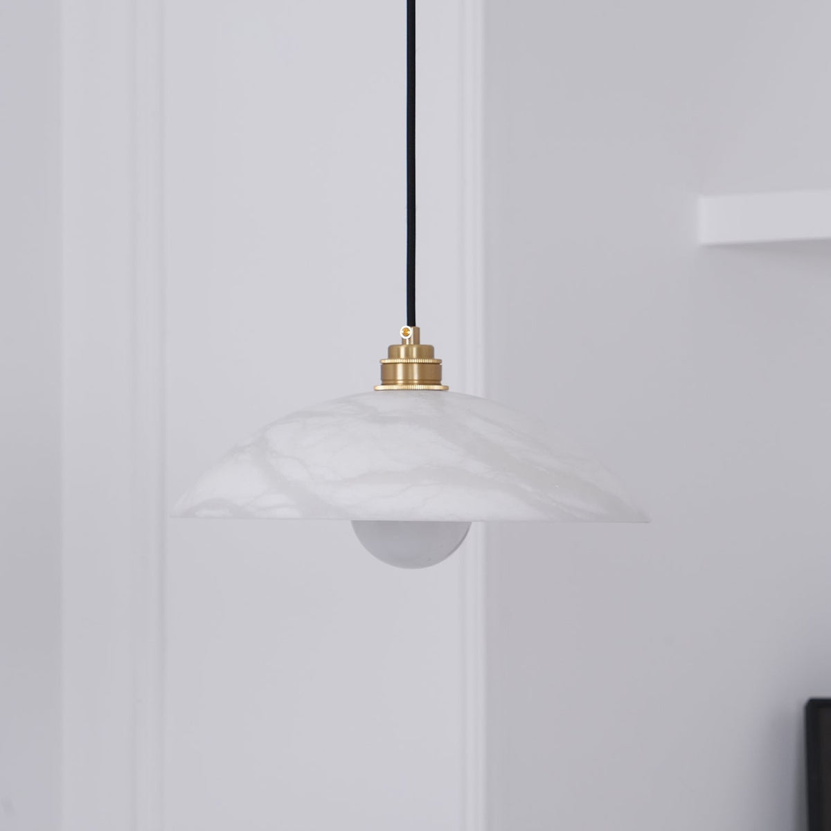 Delin Dome Pendant Light Alabaster &Brass