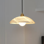 Delin Dome Pendant Light Alabaster &Brass