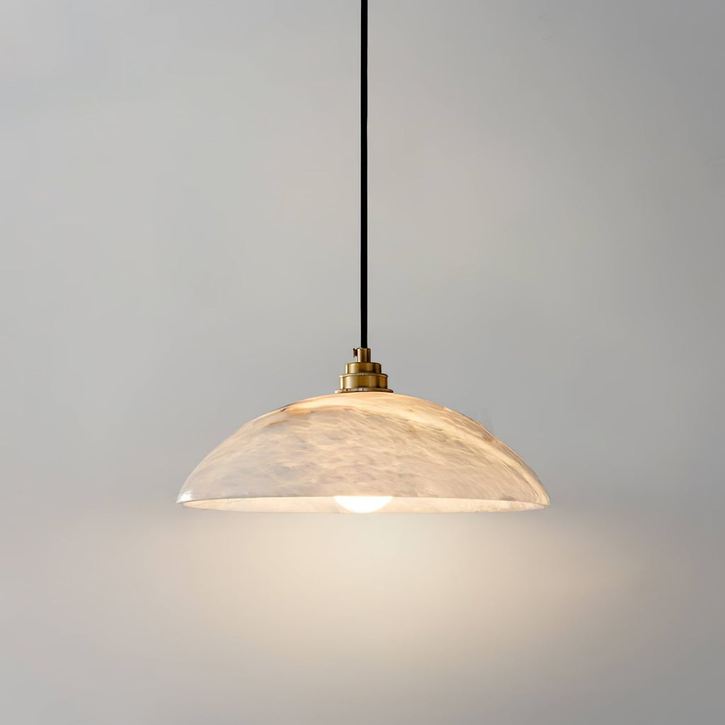 Delin Dome Pendant Light Alabaster &Brass