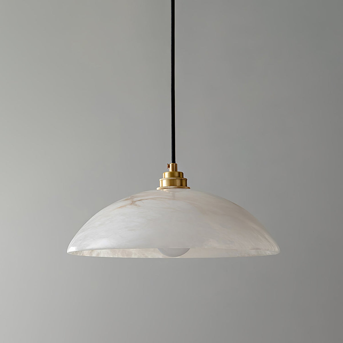 Delin Dome Pendant Light Alabaster &Brass