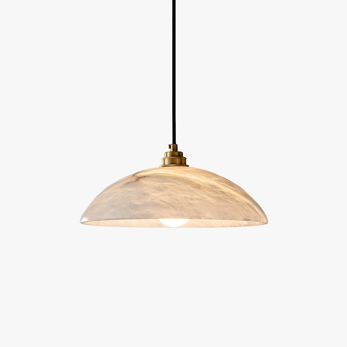 Delin Dome Pendant Light Alabaster &Brass