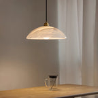 Delin Dome Pendant Light Alabaster &Brass