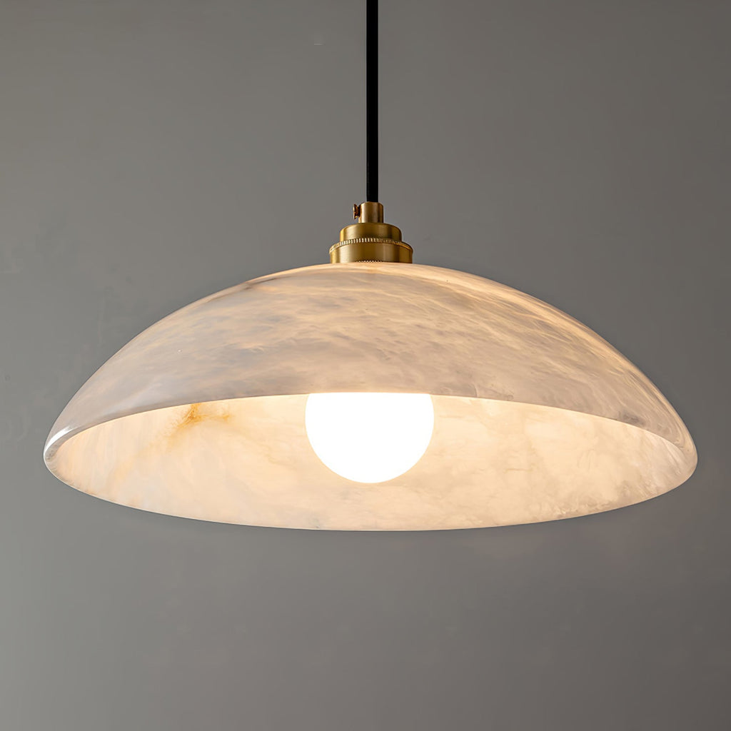 Delin Dome Pendant Light Alabaster &Brass
