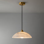 Delin Dome Pendant Light Alabaster &Brass