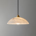 Delin Dome Pendant Light Alabaster &Brass