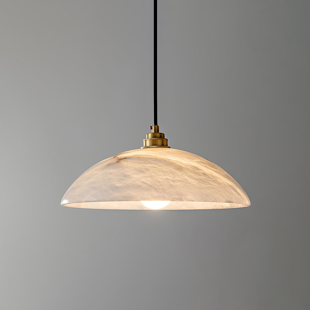 Delin Dome Pendant Light Alabaster &Brass