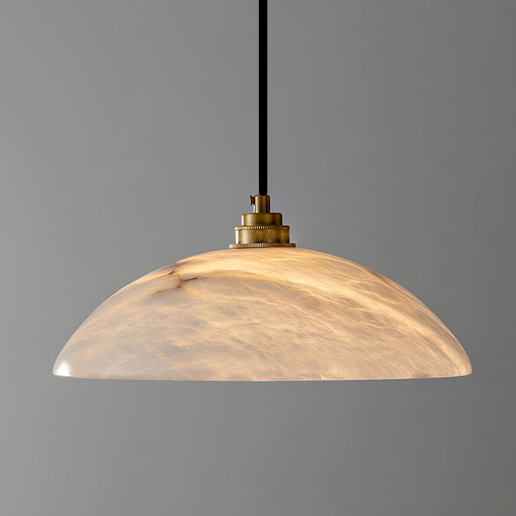 Delin Dome Pendant Light Alabaster &Brass