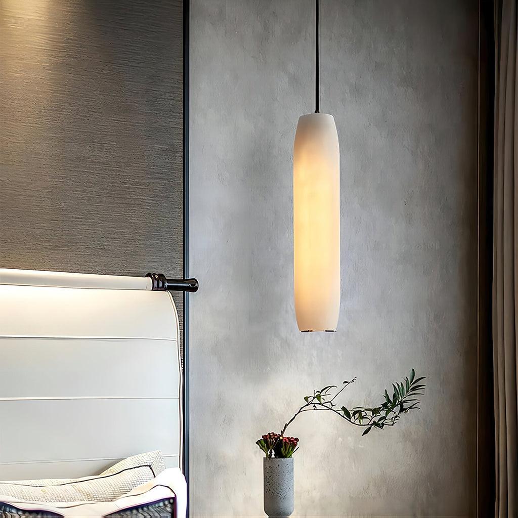 Kvennuvye Flute Modern Minimalist Alabaster Pendant Light