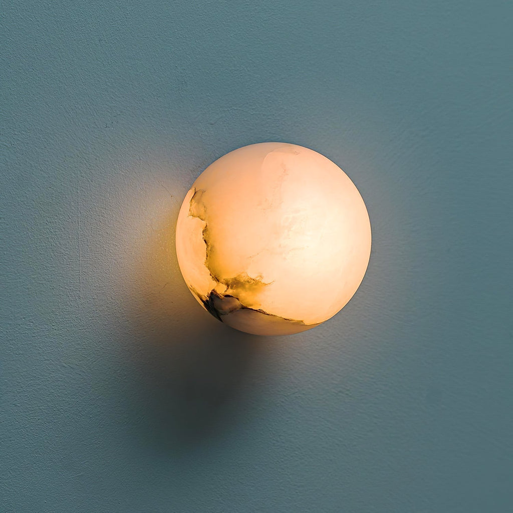 Lynq Alabaster Mini Orb Wall Lamp – Elegant Ambient Accent Lighting