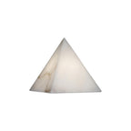 Alabaster Pyramid Table Lamp Natural Stone LED Geometric Bedside Living Room — 3 Finish Options