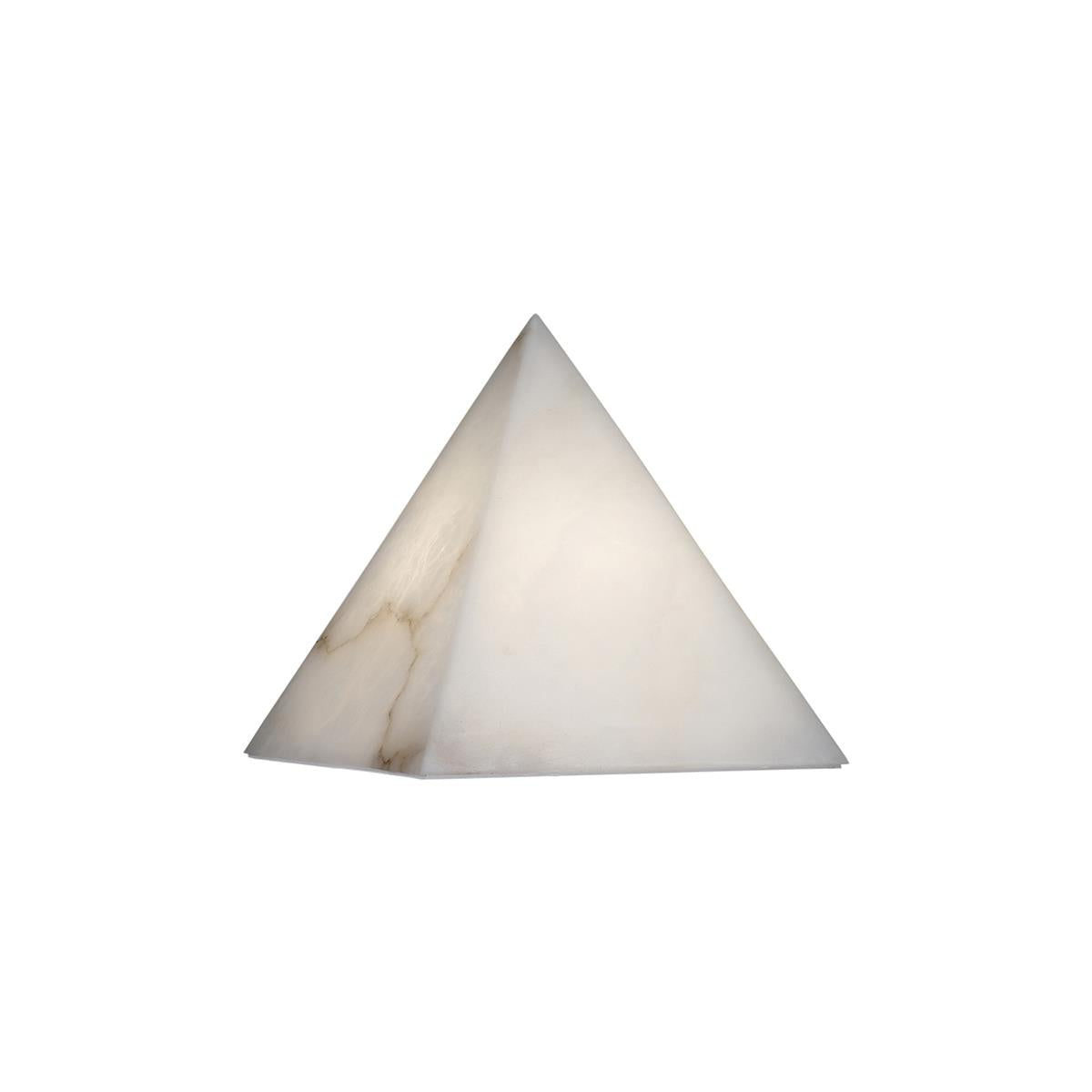 Alabaster Pyramid Table Lamp Natural Stone LED Geometric Bedside Living Room — 3 Finish Options