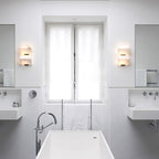 Sculptural Alabaster Cube Wall Lamp