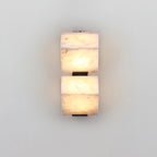 Sculptural Alabaster Cube Wall Lamp
