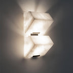 Alabaster Staircase Wall Lamp Natural Stone LED Warm White Vertical Stairwell Living Room — 3 Sizes