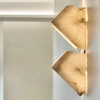 Alabaster Staircase Wall Lamp Natural Stone LED Warm White Vertical Stairwell Living Room — 3 Sizes