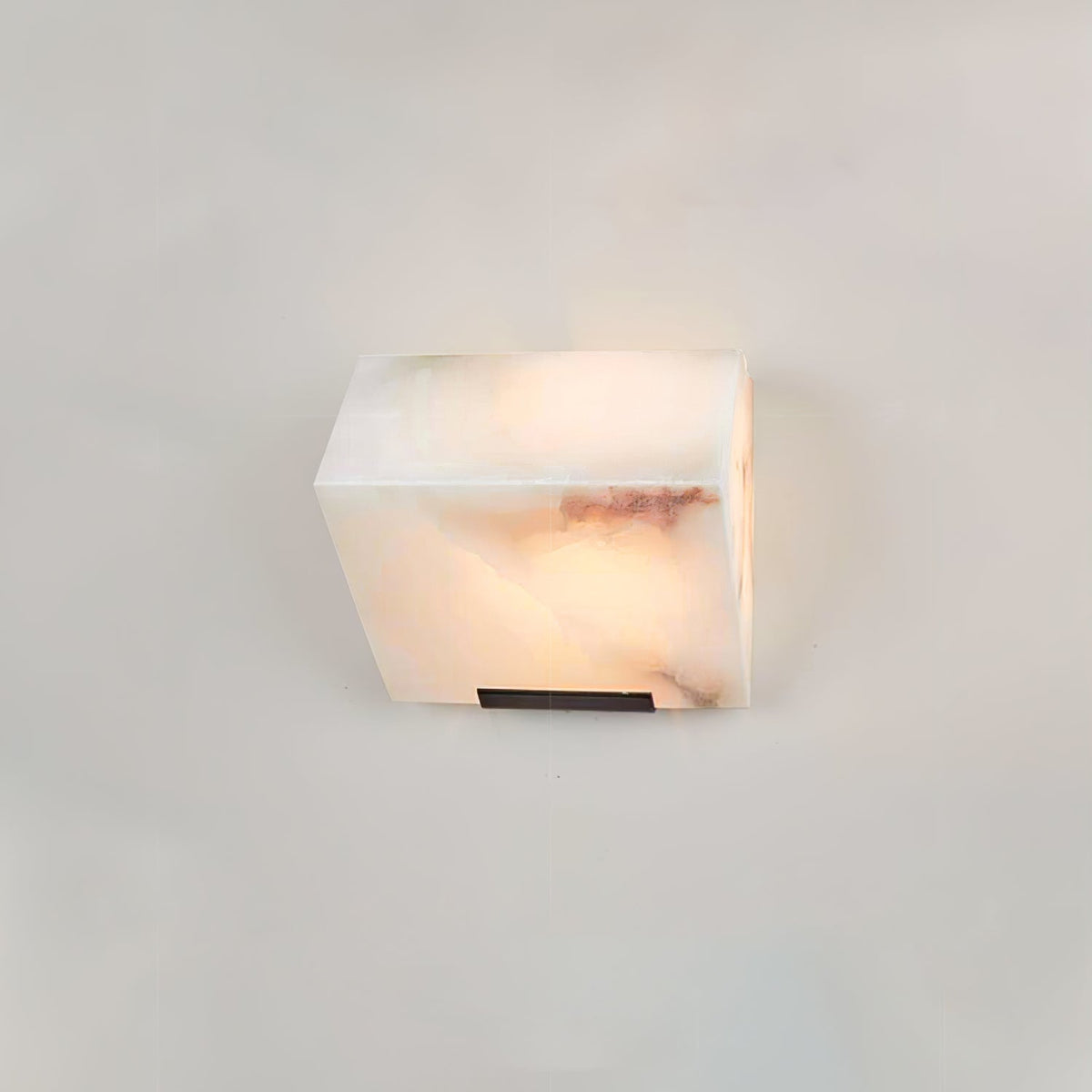 Sculptural Alabaster Cube Wall Lamp
