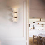 Alabaster Staircase Wall Lamp Natural Stone LED Warm White Vertical Stairwell Living Room — 3 Sizes