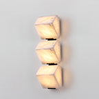 Alabaster Staircase Wall Lamp Natural Stone LED Warm White Vertical Stairwell Living Room — 3 Sizes