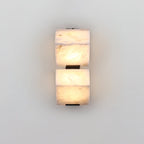 Alabaster Staircase Wall Lamp Natural Stone LED Warm White Vertical Stairwell Living Room — 3 Sizes