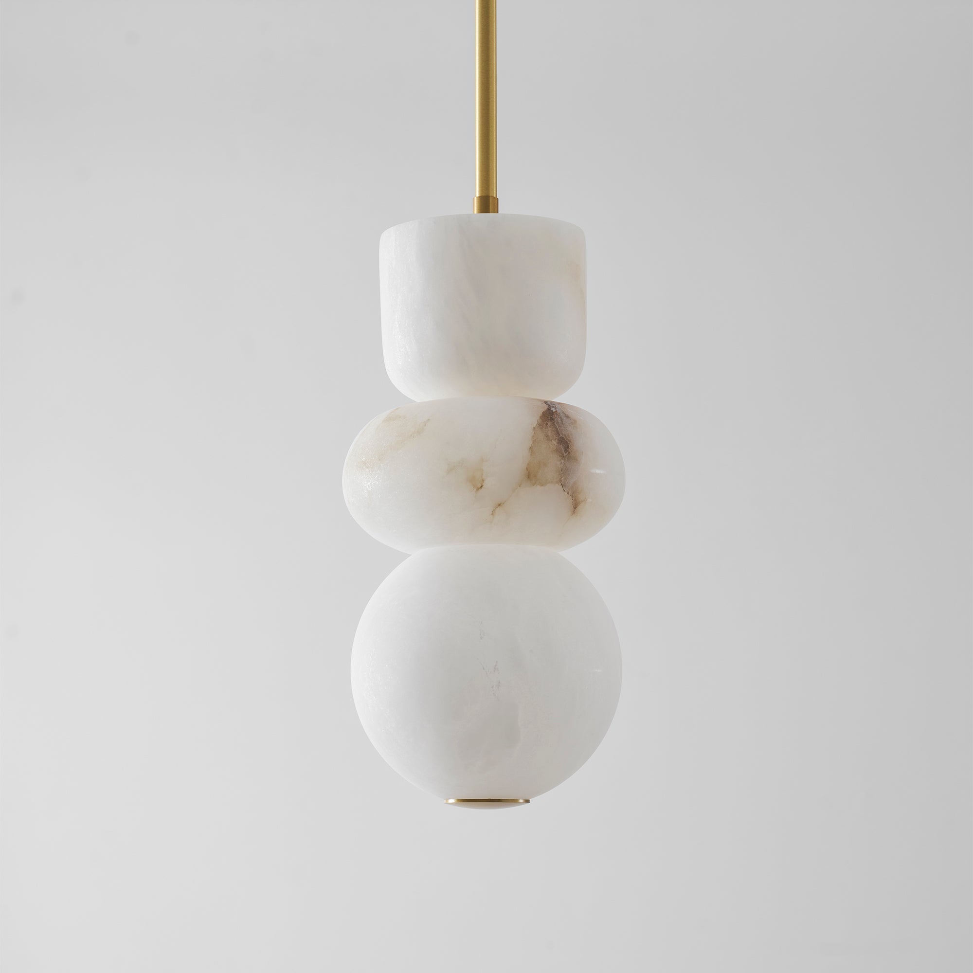 Alabaster Totem Pendant Lamp Stacked Natural Stone LED Warm White Dining Room Bedroom — 5 Configurations